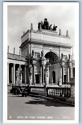 San Francisco CA Postcard RPPC Photo Arch Of Rising Sun PPIE Expo Panama Pacific