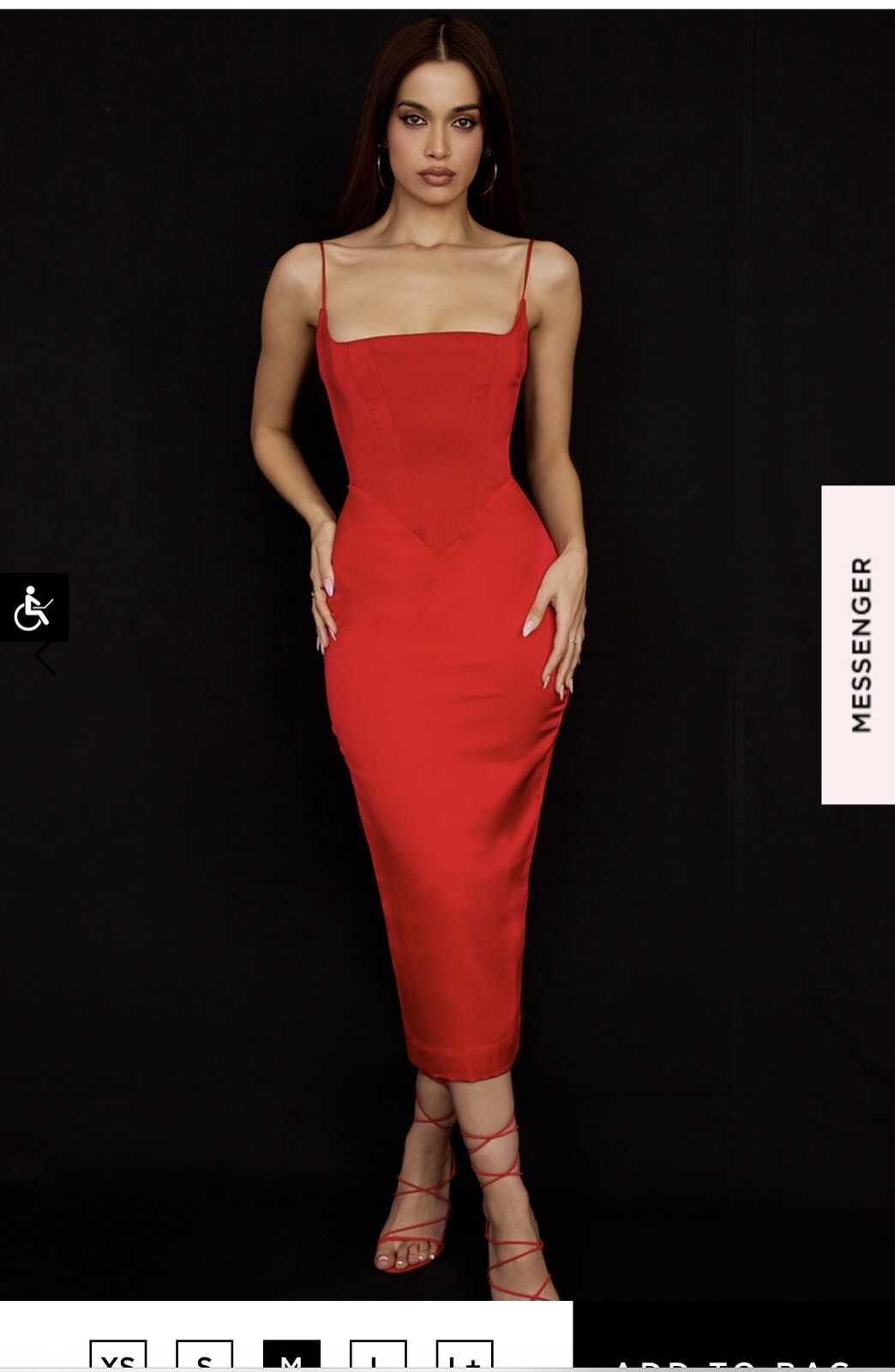 HOUSE OF CB 'Anais' Red Scarlet Satin Corset Midi Dress M BNWT RRP £189