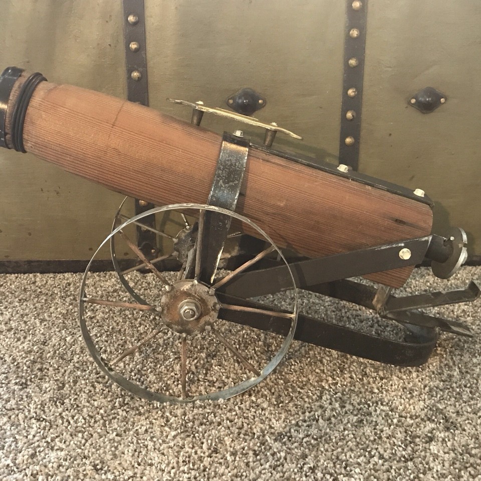 Handmade Canon Decor Large Handcrafted Wood And Metal Gun Antique Style