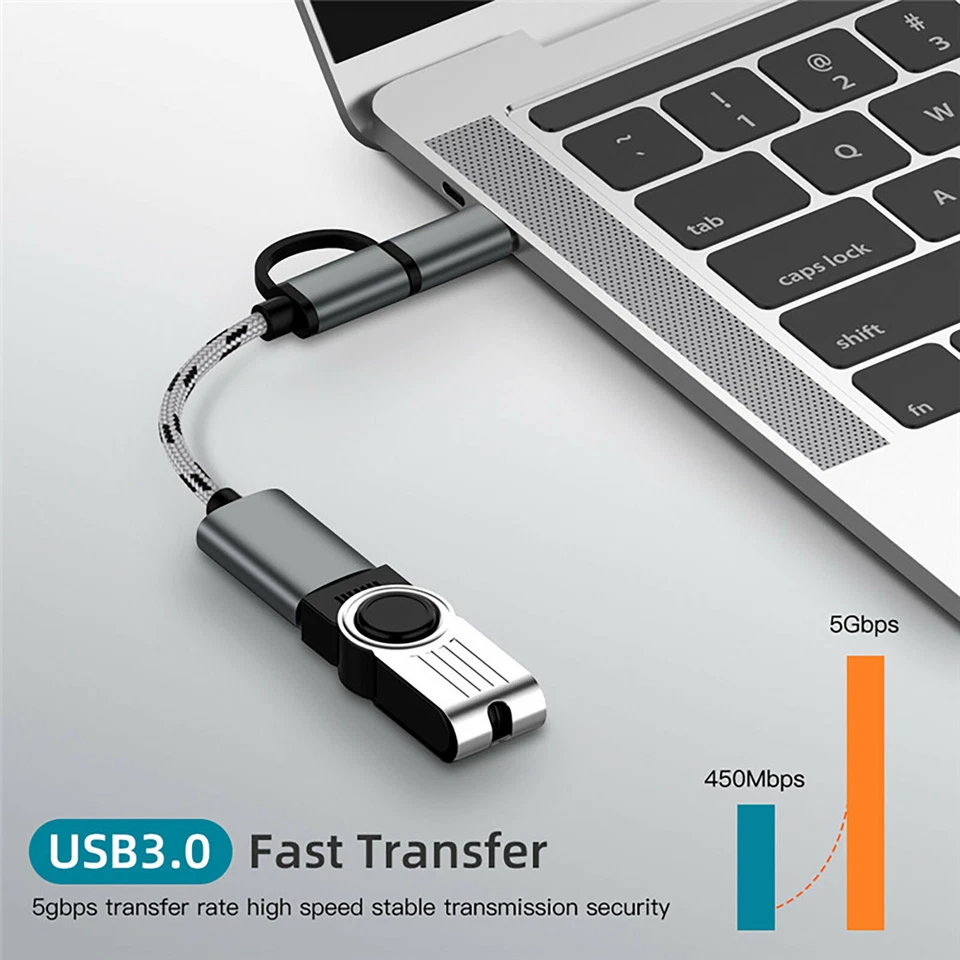 USB C Adapter 2 in 1 Type C & Micro USB Cable to USB 3.0 Adapter OTG for Type-C - Bild 3 von 4