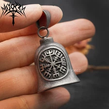 Viking Rune Vegvisir Compass Motorcycle Biker Bell Hanger Gift& FREE Bell Hanger