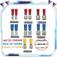 50/100pcs Vinyl Insulated Female Male Spade Terminals Wire Crimp Connectors Kit