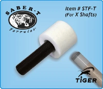 (1) New SABER-T® Tiger Ferrule 1/2" Long Pool Cue Ferrule For Tiger X Shafts