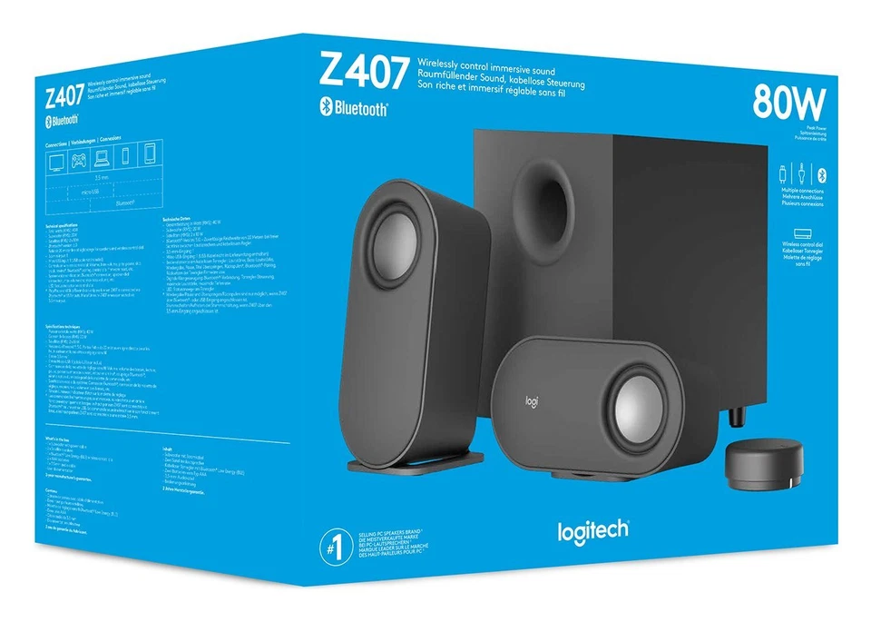 Logitech Set altoparlanti pc Z SERIES Z407 Antracite 40W 980 001348 - Immagine 2 di 3