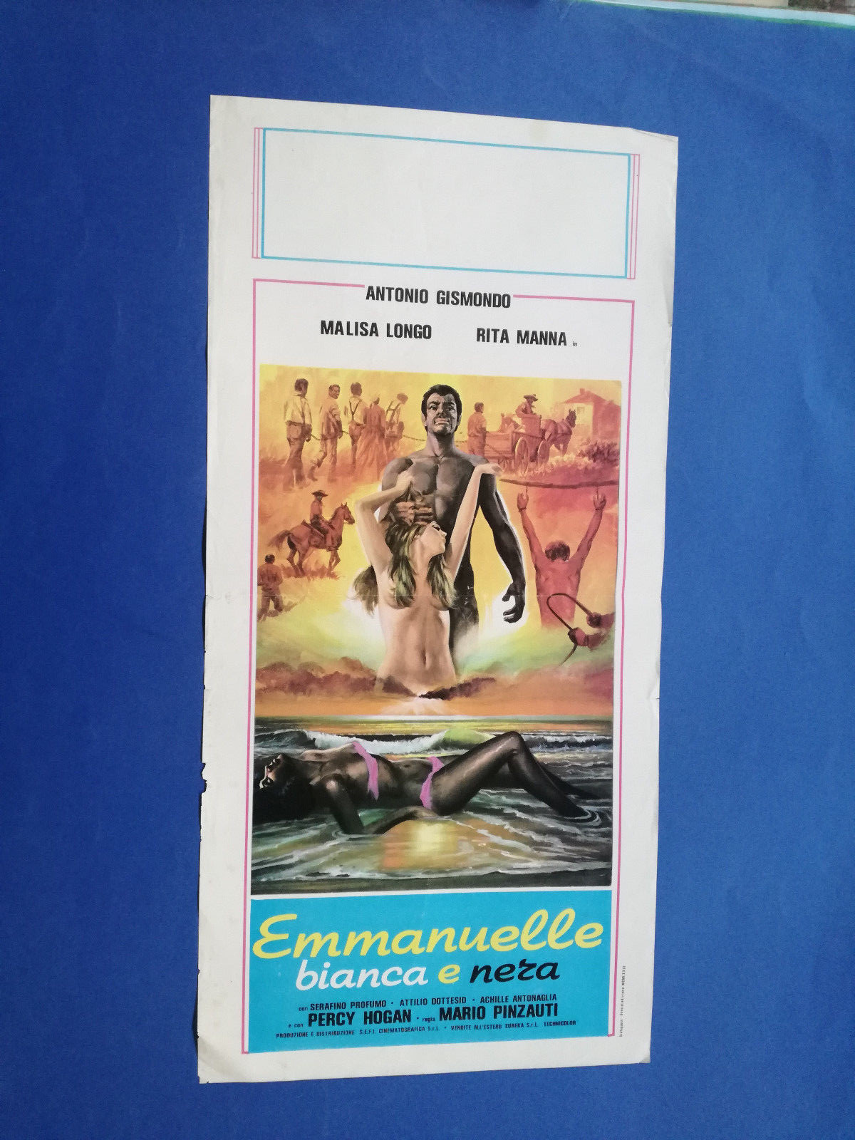 Locandina originale film Emanuelle bianca e nera (1976) - Regia di Mario Pinzauti