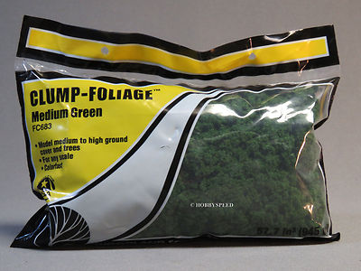 WOODLAND SCENICS CLUMP FOLIAGE MEDIUM GREEN o gauge train landscape WDS683 NEW