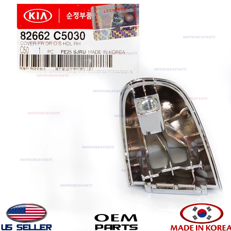 Cubierta de tapa de manija de puerta delantera original OEM exterior lado del pasajero 16-20 Kia Sorento Foto 3 de 4