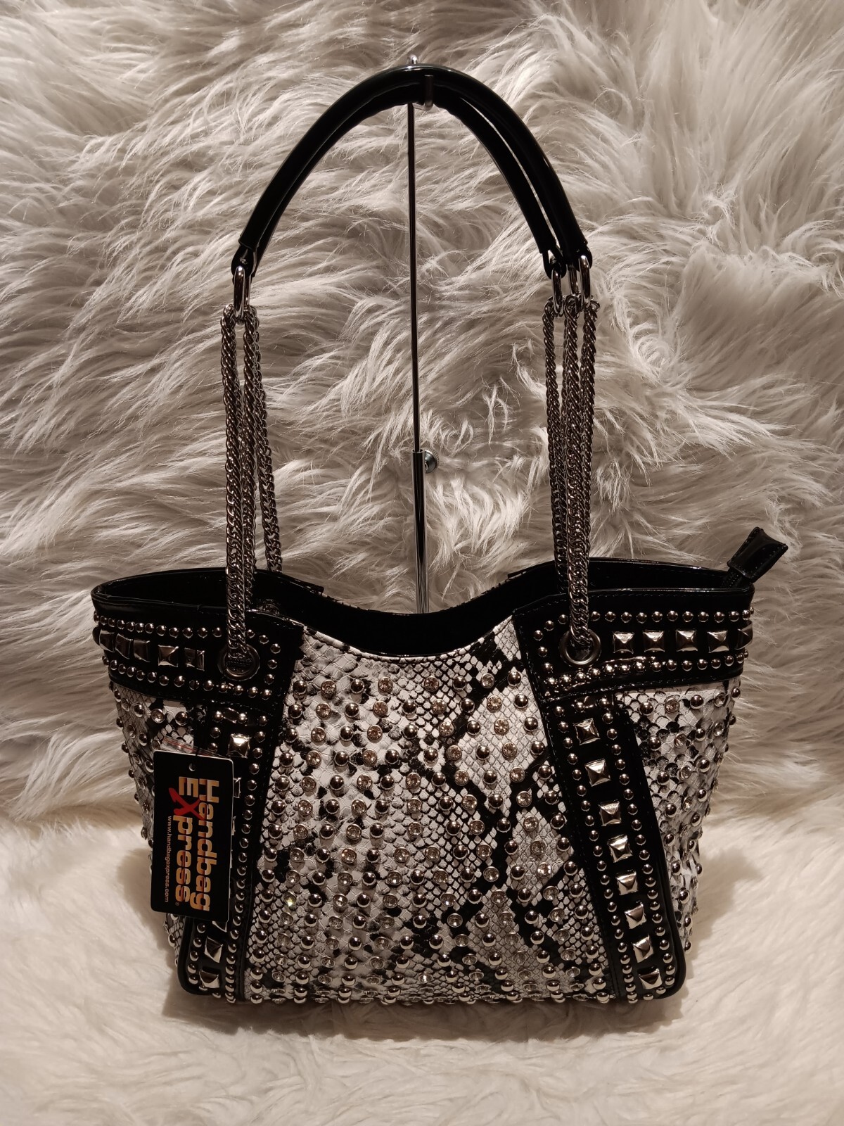 Snake Skin Rhinestone Shoulder Bag by Handbag Express-image