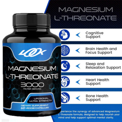 Magnesium L-Threonate Capsules, 60 3000mg Capsules