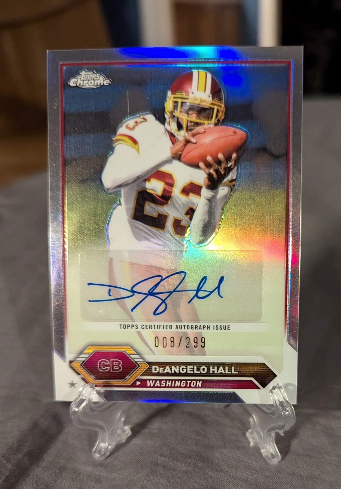 2023 Topps Composite Chrome Auto Refractor DeAngelo Hall TCA-DH 8/299