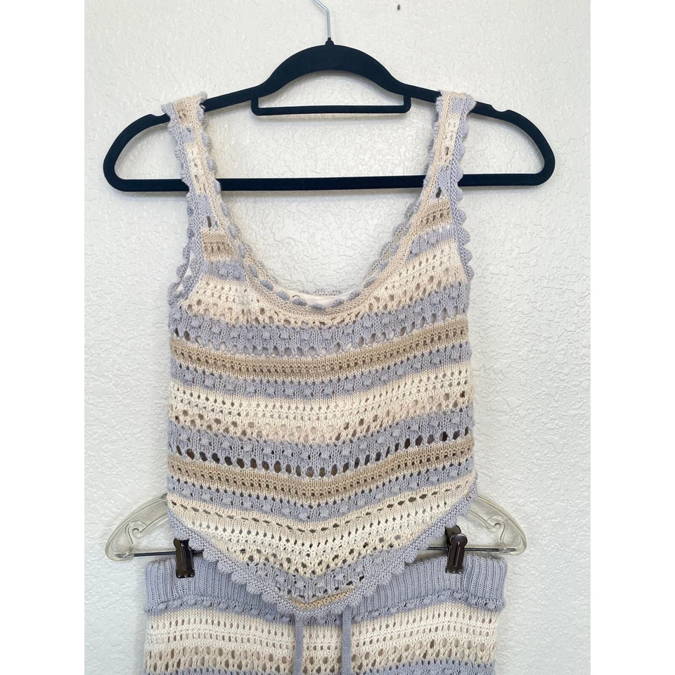 Новый без ценников Jessica Simpson Майка свитер и макси юбка крючком синий и слоновой кости средний - Изображение 2 из 4