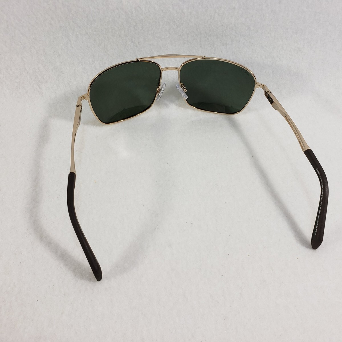 Vintage Chilis Polarized Aviator Sunglasses Gold Green Lens 