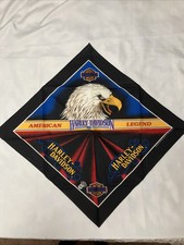 Harley Davidson Bandana Scarf Handkerchief Vtg 80  s USA 22  AMERICAN LEGEND New