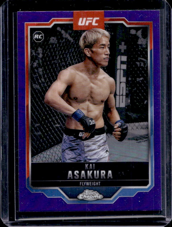 2025 Topps UFC Chrome Kai Asakura RC Purple Refractor Rookie #161