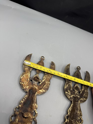 Antique Pair French Furniture Fittings 19th Cent Empire Goddess Bronzed Brass - Picture 8 of 9