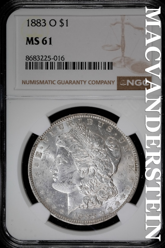 1883-O Morgan Dollar- Silver- NGC MS61 Lustrous- #SLA650