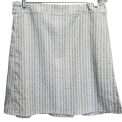 RipSkirt Hawaii White Gray Geometric Print Hook & Loop Wrap Skirt Size Medium