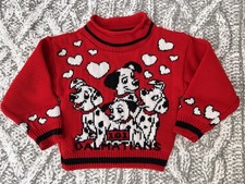 Vintage Disney 101 Dalmations Red Sweater Jet Set 80s Kids 2T/3T Graphic USA
