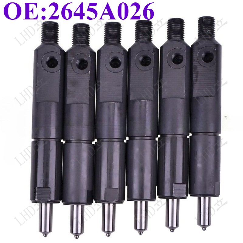 6Pcs Fuel Injector For Perkins Engine T6.60 1006 1006-6 1006-60T 2645A026 /