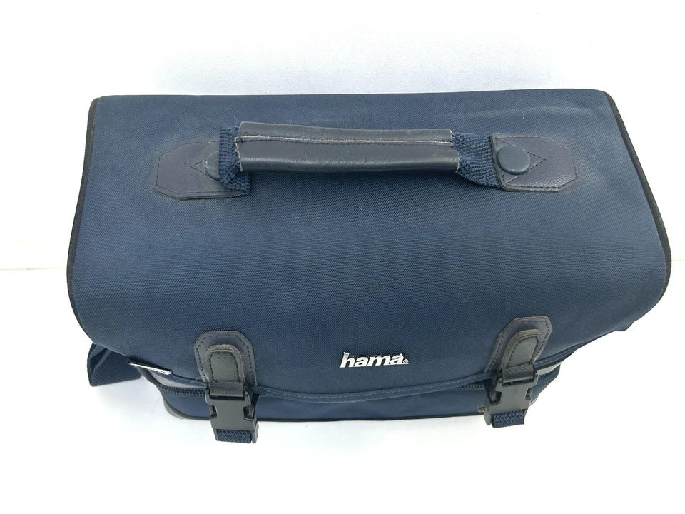 Bolso de Hombro Hama Classic V Plus 2 Cámara Videocámara Compartimentos Azules De Colección Foto 4 de 4