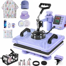 Upgraded 8 in 1 Heat Press Machine for Tshirts 12X15 in Sublimation Swing Away