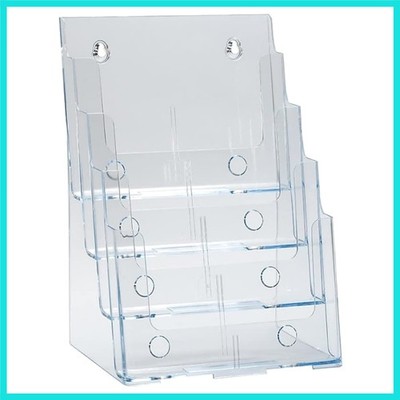 Four Tier, Four Pocket Letter Brochure File Holder for Flyer, Office Supplies...