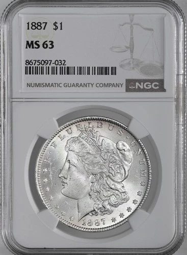 1887-P  $1  MORGAN SILVER DOLLAR  "PHILADELPHIA"  NGC MS63  #8675097-032