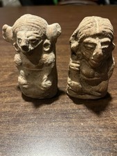 2 Mayan Incense Burner Figures PreColumbian Ancient Artifacts Olmec Zapotec