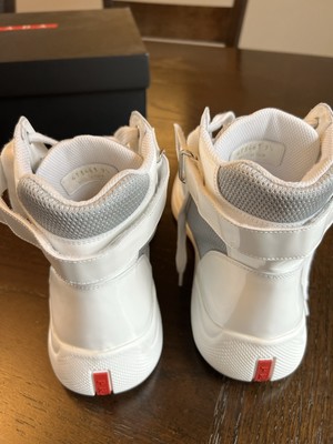 PRADA Men's America's Cup Leather Sneakers White, Size 10.5 US | eBay