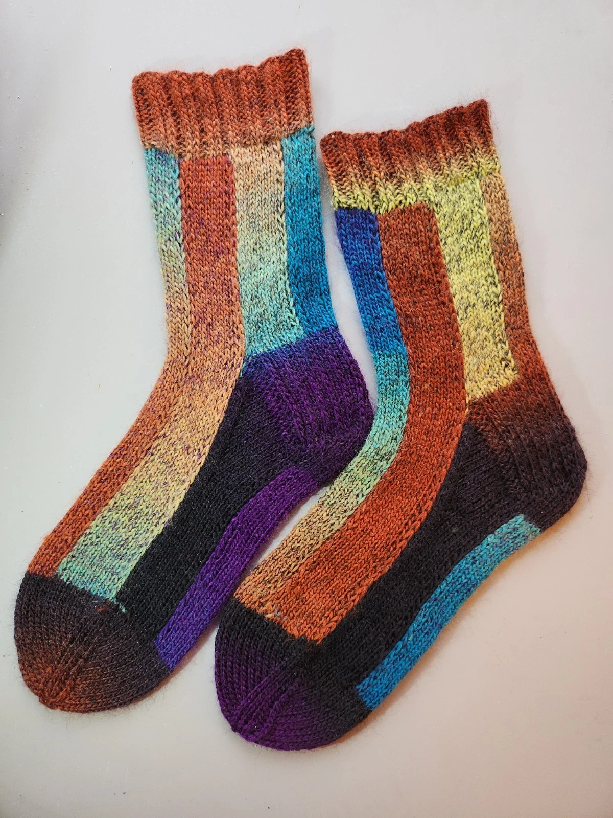 Hand Knitted Wool Socks Size 4-6 #144