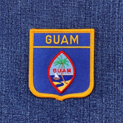 Guam Patch - Embroidered Flag Shield Badge 2.75'' (Iron Or Sew On)