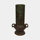 Weller Coppertone 1920s Vintage Arts and Crafts Pottery Matte Green Ceramic Vase