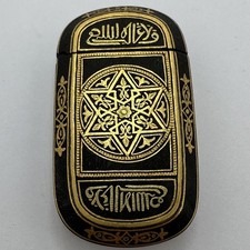 RARE ANTIQUE HIGH KARAT GOLD ON IRON TOLEDO SPAIN DAMASCENE VESTA MATCH SAFE