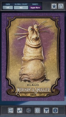 Star Wars Card Trader Merchant & Smuggler 25 - Purple 750cc SR - Klaud