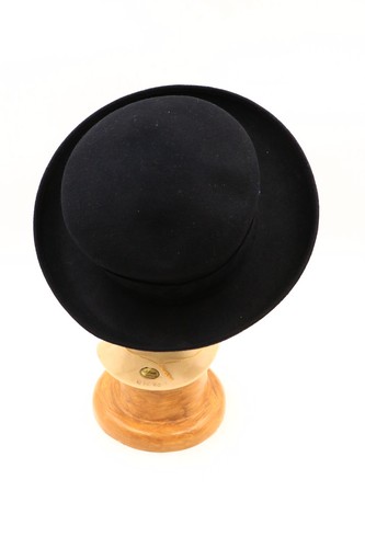 Sombrero de terciopelo negro con cinta de terciopelo liso de lana para mujer ERIC JAVITS - Imagen 4 de 8
