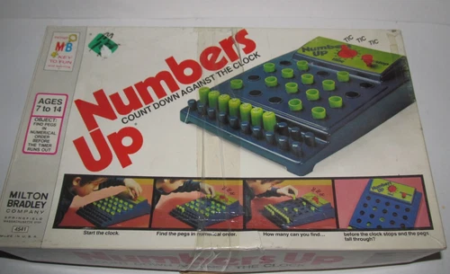Vintage 1975 Milton Bradley Numbers Up Game Working Timer memory skills  (TB0)