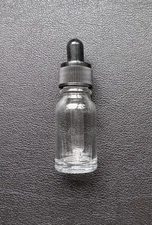 15ml / 0.5oz Clear Glass Dropper Bottle – Refillable – Add Logo