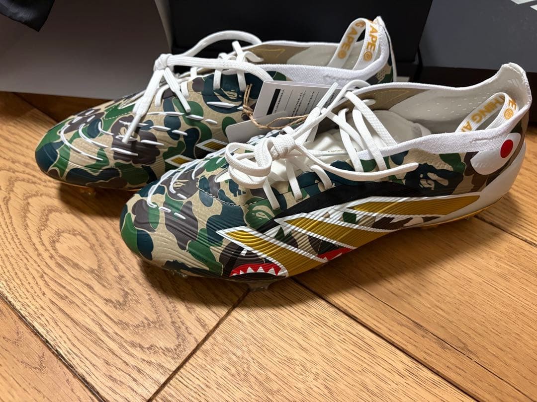 BAPE adidas Predator Elite Soccer Cleats 25cm (US 7) Hemp/Gold/White Unused thumbnail 10
