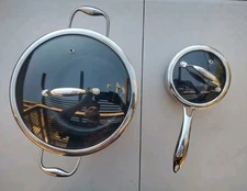 Hexclad 8 Quart And 1 Quart Pots With Lids Excellent Condition With Lids