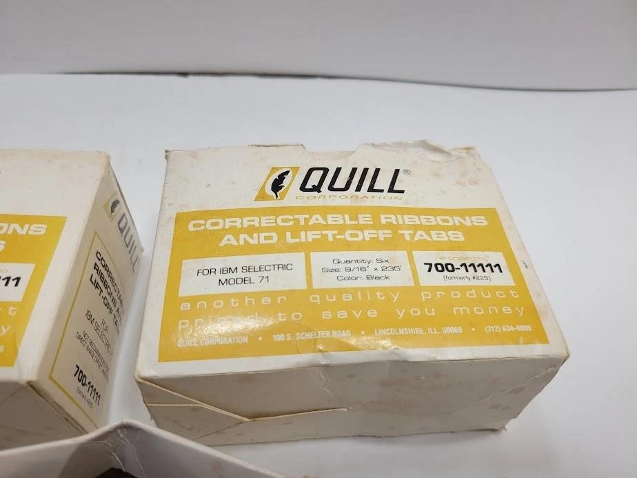Lote 3 cintas corregibles pluma vintage pestañas levantables IBM Selectric 71 700-1111 Foto 3 de 3