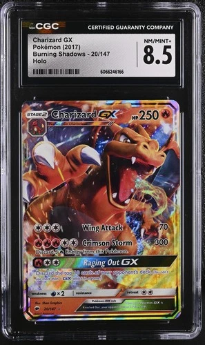 CGC 8.5 Charizard GX 2017 Burning Shadows 20/147 Holo Pokemon Card