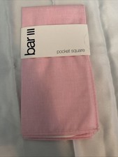 Bar III Mens Beach Solid Pocket Square Pink 12.5"x12.5"