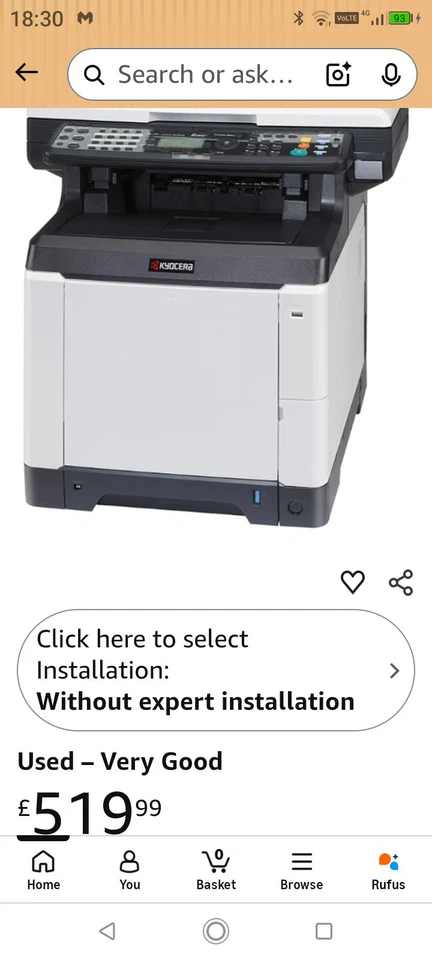 Kyocera ECOSYS-FS2020D Laser Printer, Very Good Condition With Low Usage Time - Image 1 of 1