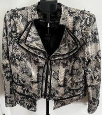 Chouyatou Womens Snake Print Studded Faux Lea...