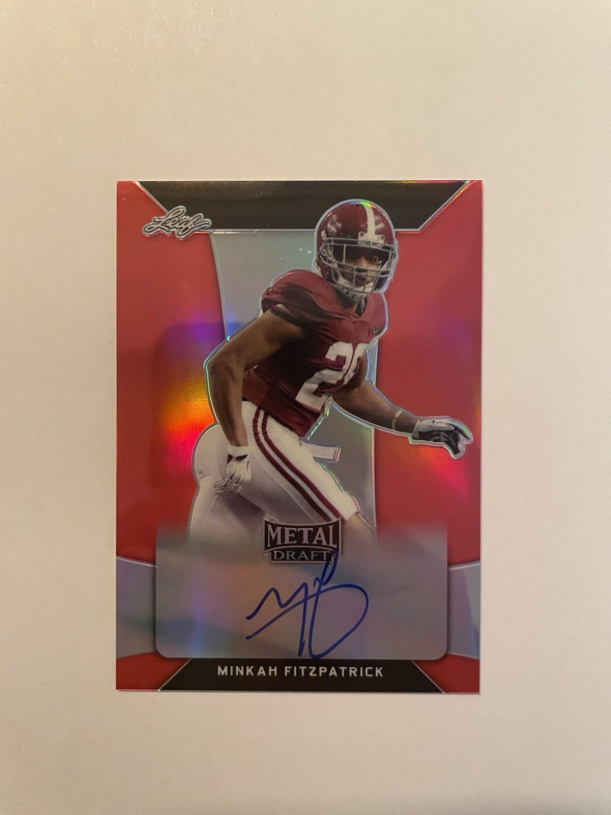 Minkah Fitzpatrick Leaf Metal Draft Autographs #MF1 Red Prismatic