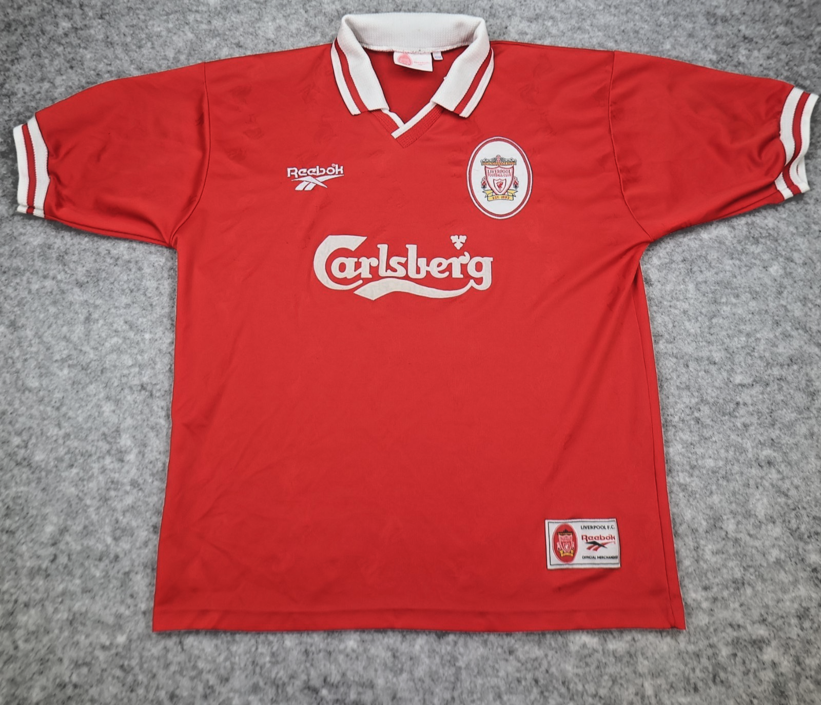 Vintage Liverpool Shirt Large Red Home Kit 1996 1997 Reebok Jersey 42/44 90s