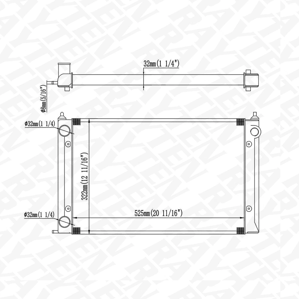 837 Aluminium Radiator for Volkswagen Cabriolet Golf Atlantic Rabbit Jetta - Image 2 of 4