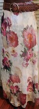 Dressbarn Women's Floral Maxi Skirt Flowy Lightweight L Multicolor Elastic Waist