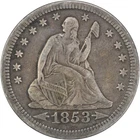 1853 Liberty Seated Silver Quarter Arrows and Rays VF Uncertified #337