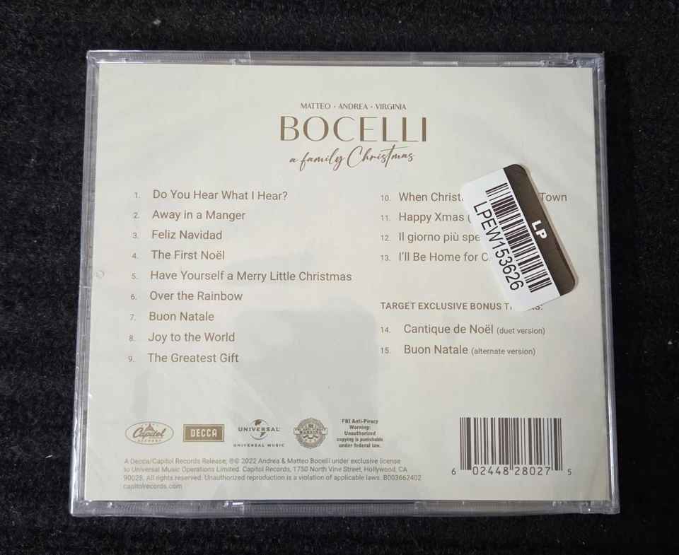 Andrea Bocelli A Family Christmas CD 2022 Brand New Sealed Exclusive Edition Z4 - Image 2 of 2